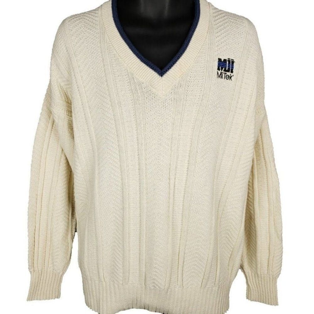 MiTek Inc Sweater Vintage 90s Computing Software Technology Tech Made In USA Men